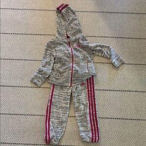 Adidas Gray and Pink Tracksuit